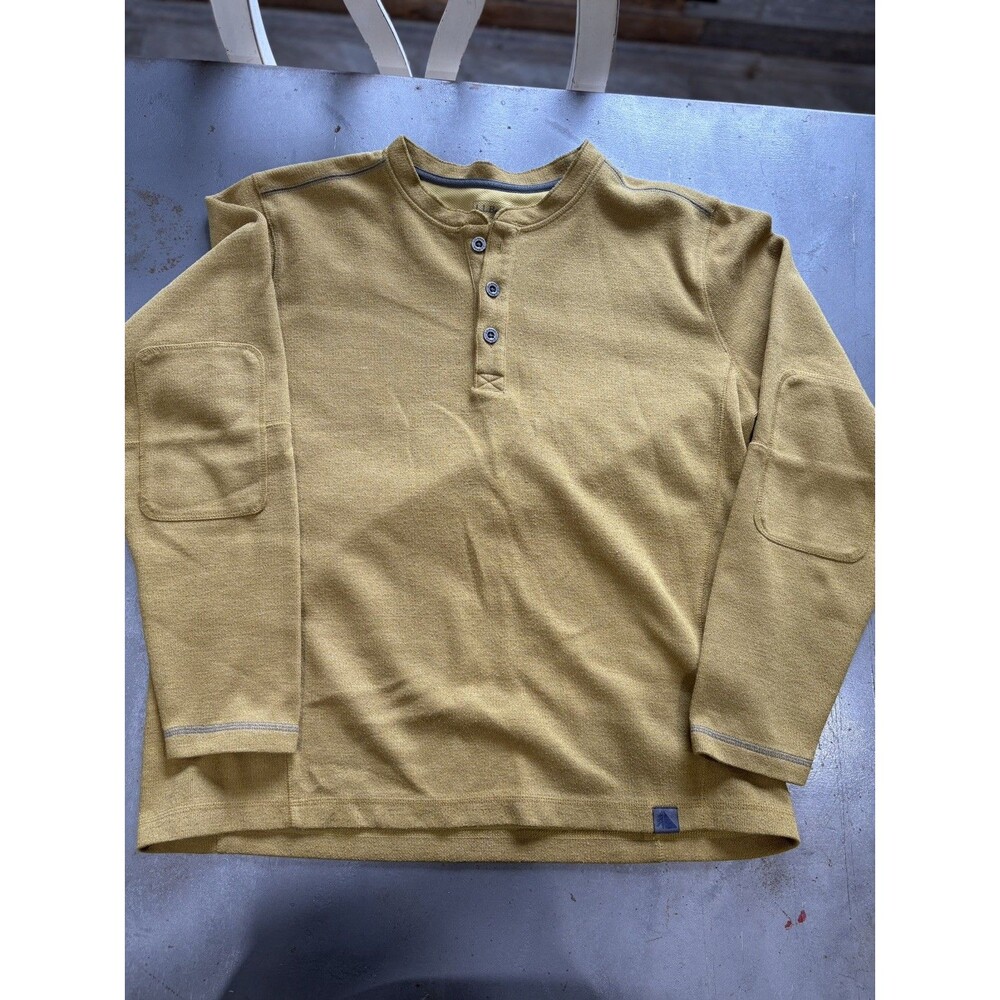 L.L.Bean Shirt Mens Large Gold Long Sleeve Henley regular Fit